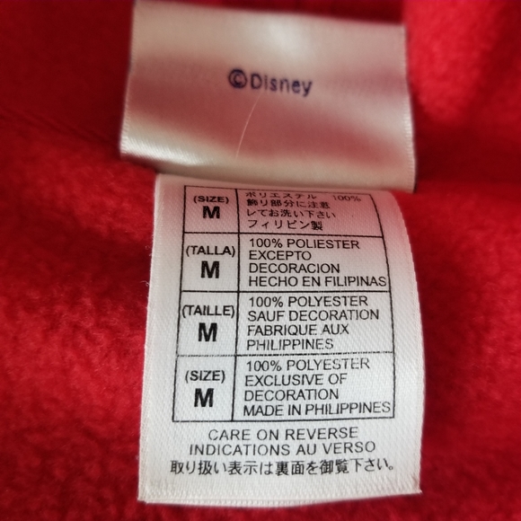 Disneyland Resort Minnie Mouse 28 Medium Size Red Fleece Hoodie Vintage Y2k - Picture 13 of 13